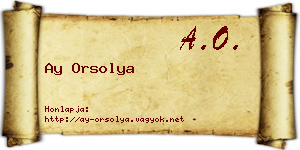 Ay Orsolya névjegykártya